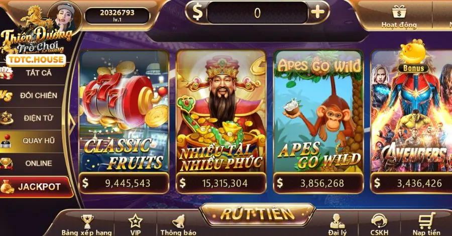 Trò chơi nổ hũ với giải thưởng jackpot lớn